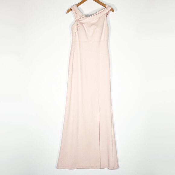 calvin klein blush pink dress Calvin Klein Blush Pink Off-the-Shoulder Formal Long Gown Maxi Dress NWOT